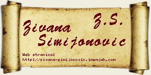 Živana Simijonović vizit kartica